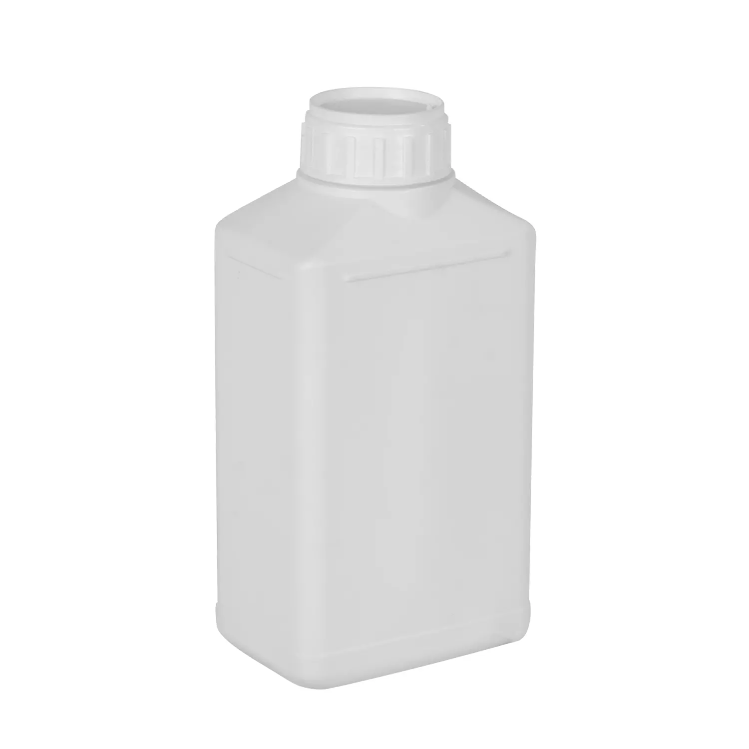 1.000 cc Eckige Weiße Polyethylenflasche