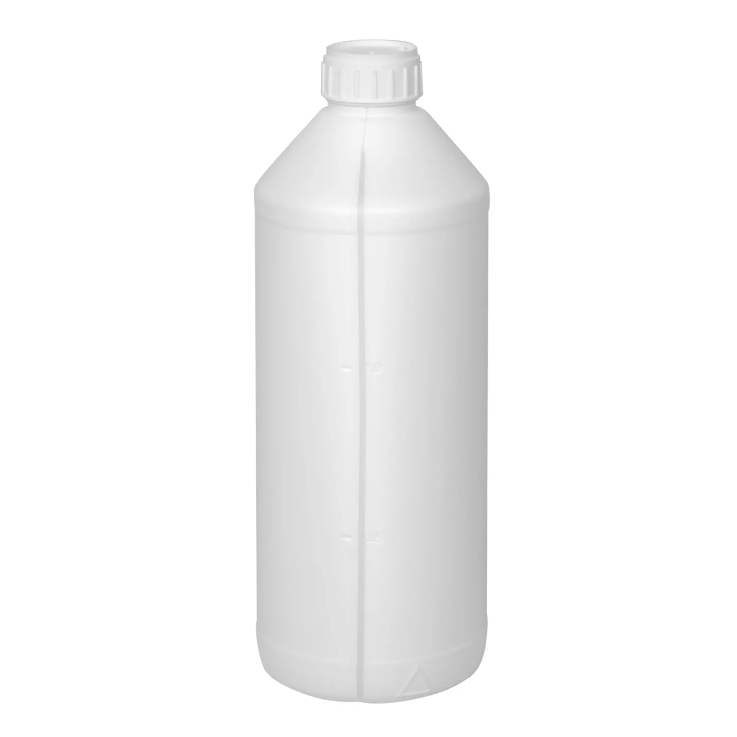 1.500-ml-Antifrostflasche mit Rillen, SK38-Verschluss, aus weißem Polyethylen