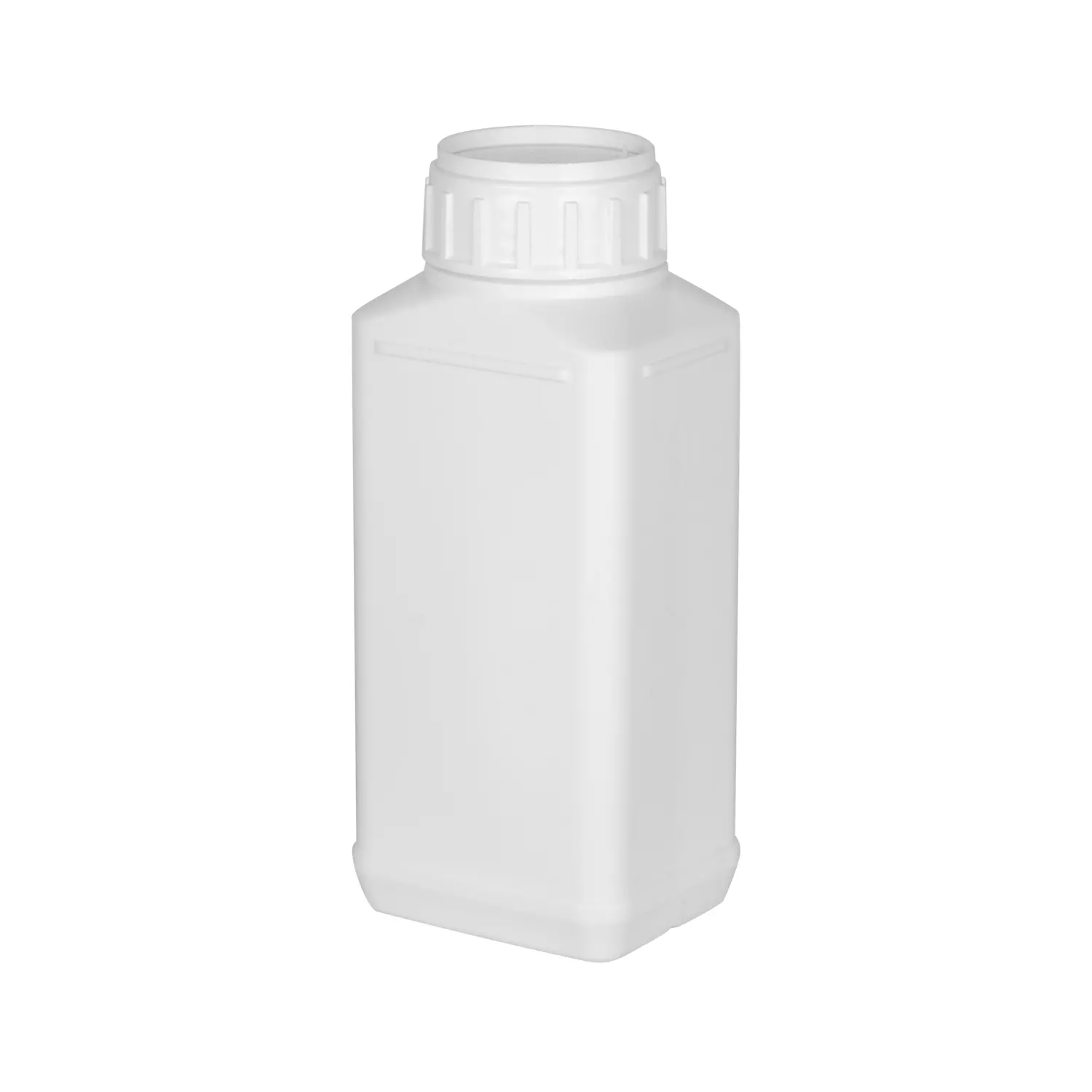 500 cc Eckige Weiße Polyethylenflasche